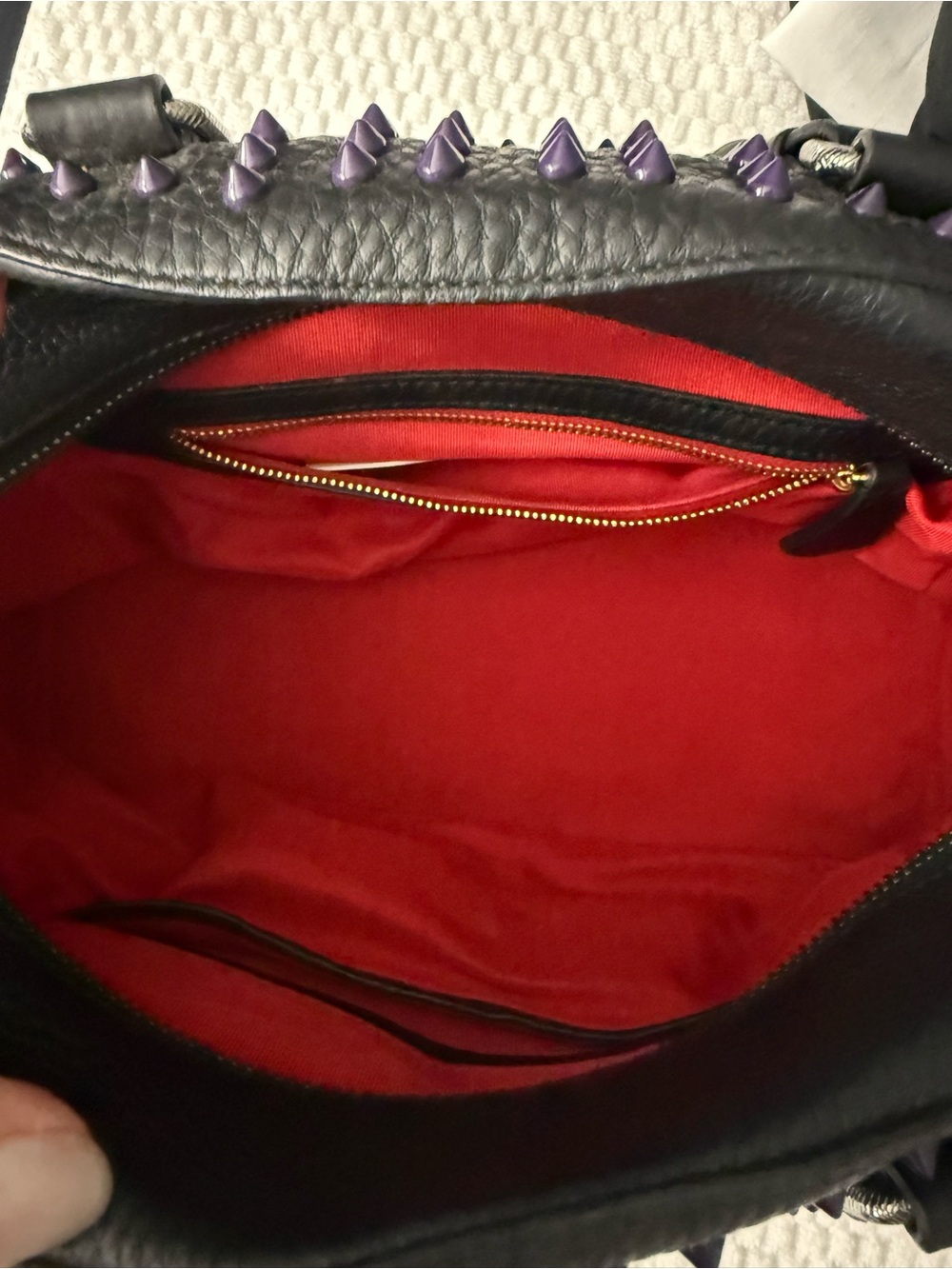 Christian Louboutin Black Dome Satchel with Multicolor Studs - Picture 5 of 7